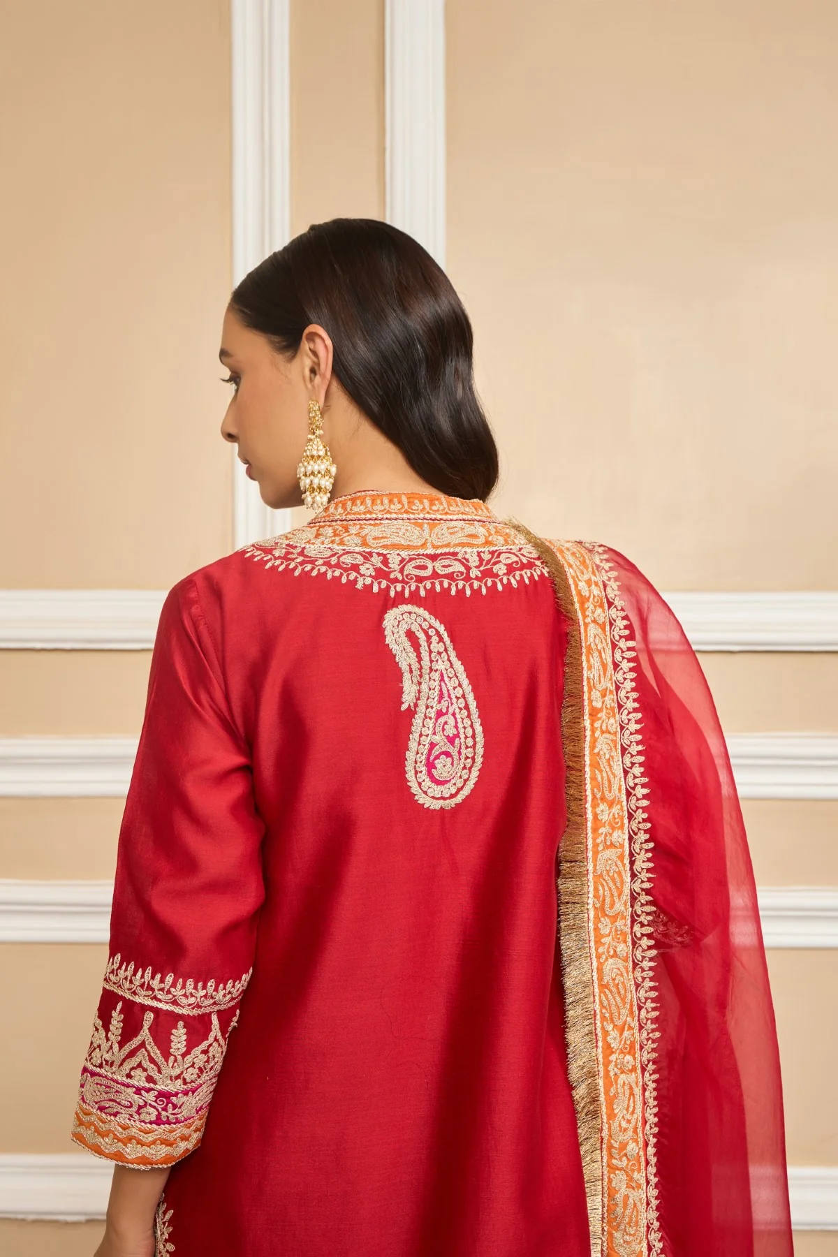 Yashika Khatri In AFSAANA - DEEP RED SHORT KURTA WITH SALWAR AND DUPATTA - Image 5