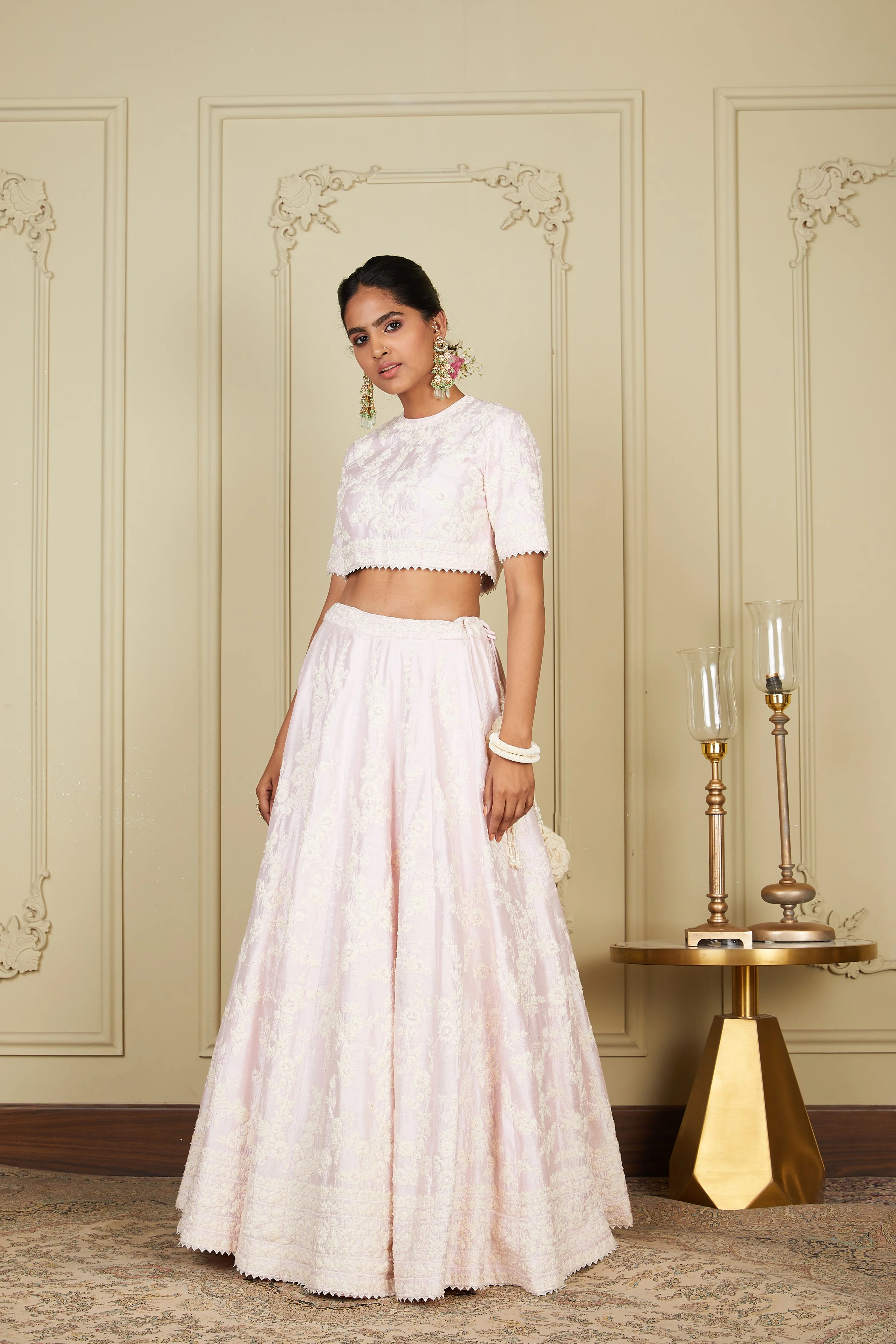 Myra - Pearl Blush Lehenga with blouse and dupatta - Image 10