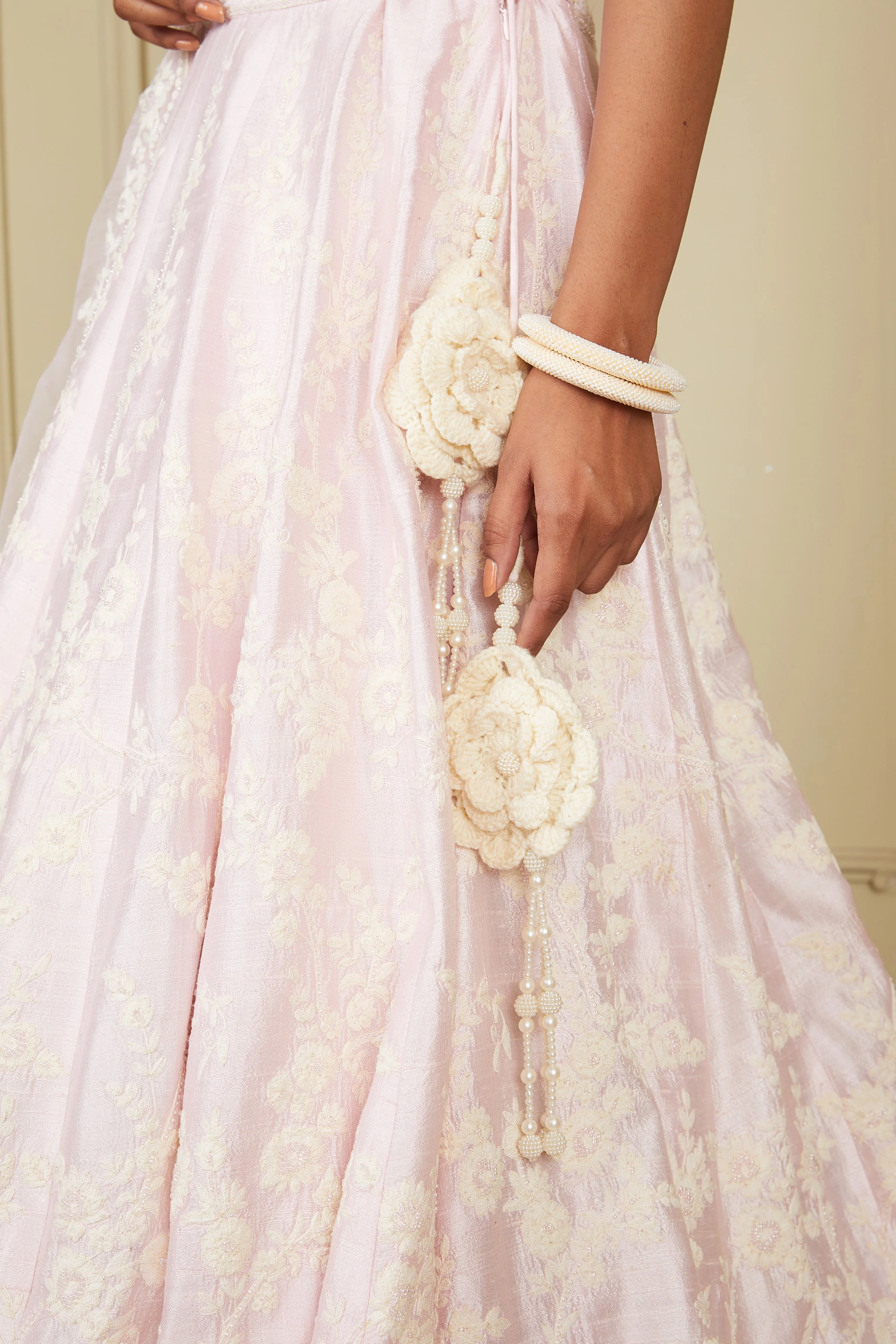 Myra - Pearl Blush Lehenga with blouse and dupatta - Image 8