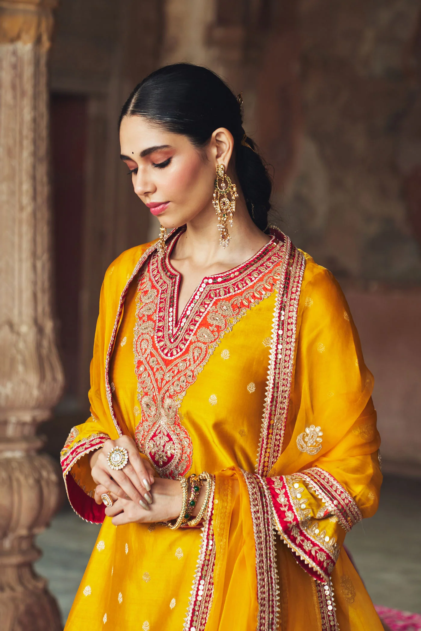 HAFSA - Heirloom Mustard CHAUGA WITH SALWAR - Image 3