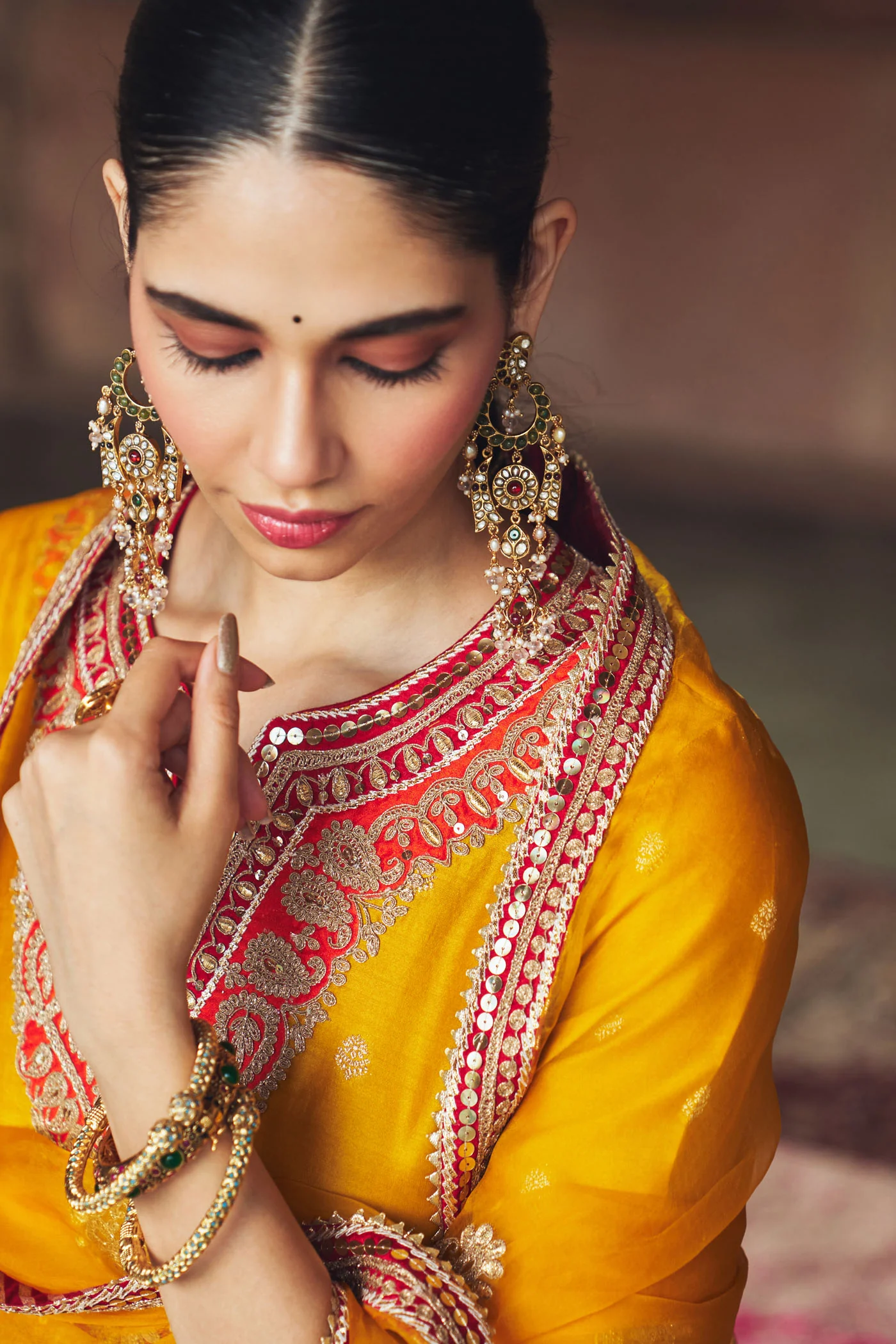 HAFSA - Heirloom Mustard CHAUGA WITH SALWAR - Image 4