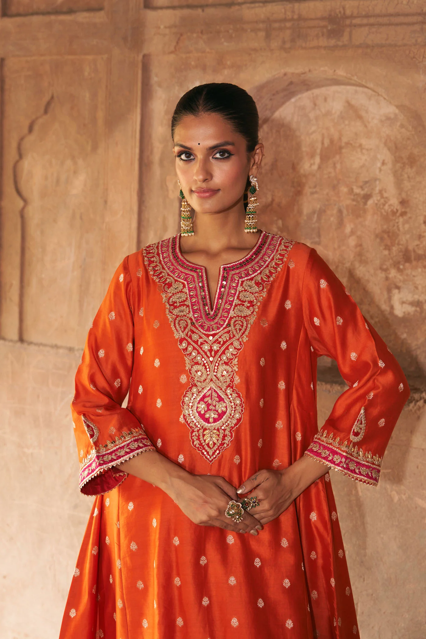 HAFSA - BURNT ORANGE CHAUGA WITH SALWAR - Image 3