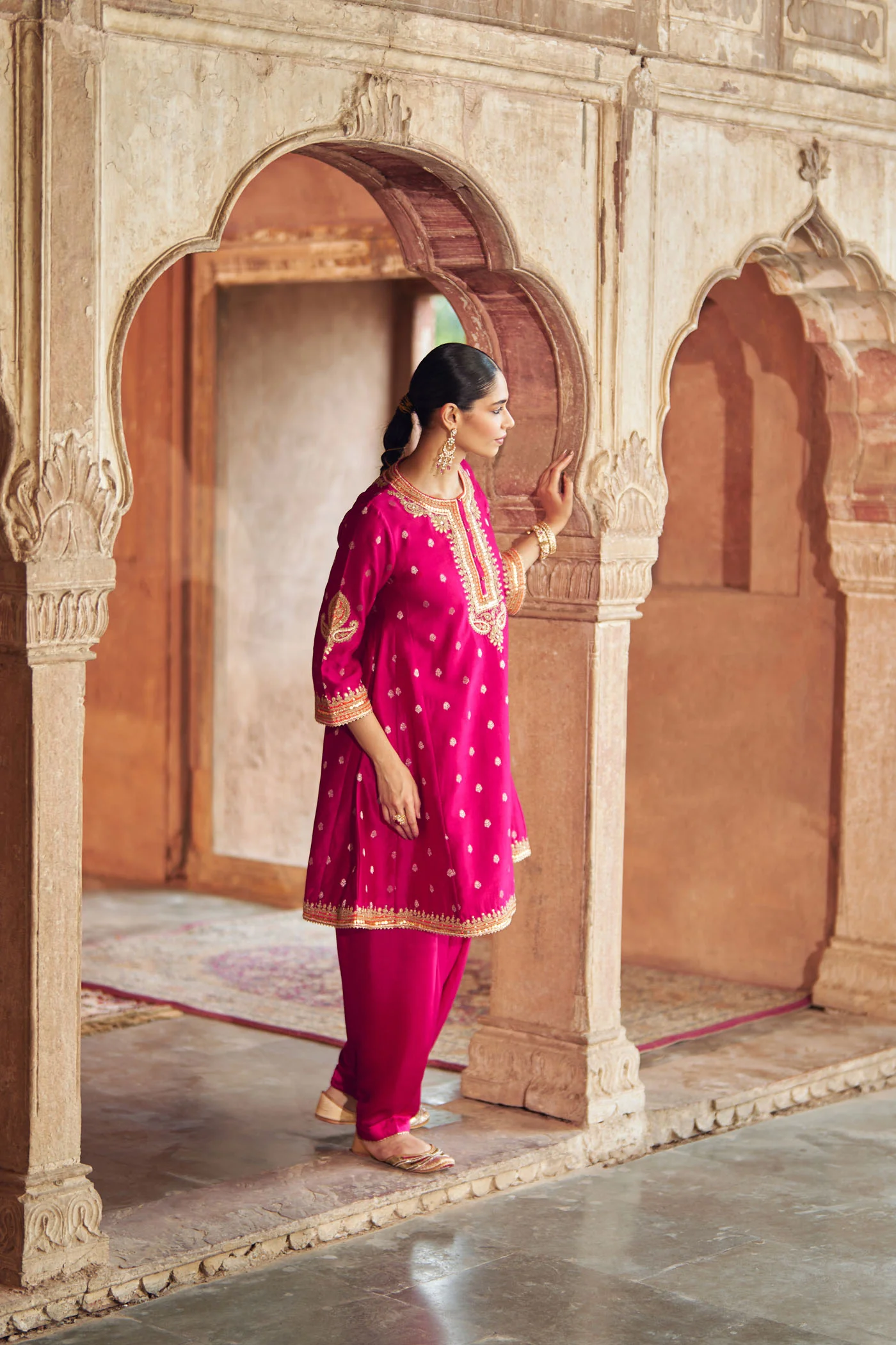 INAAYAT - Rani Hotpink CHAUGA WITH SALWAR - Image 3