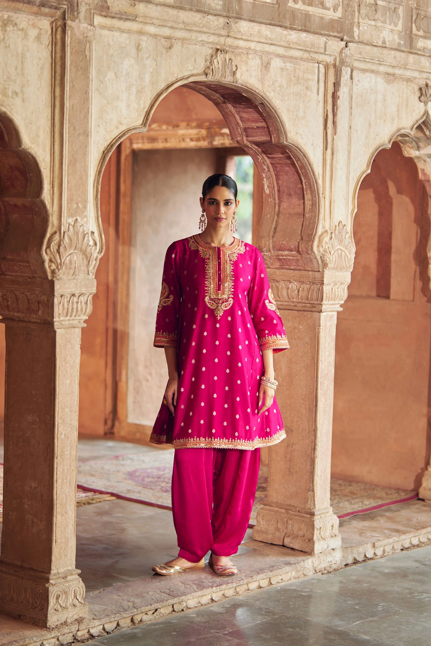 INAAYAT - Rani Hotpink CHAUGA WITH SALWAR - Image 4