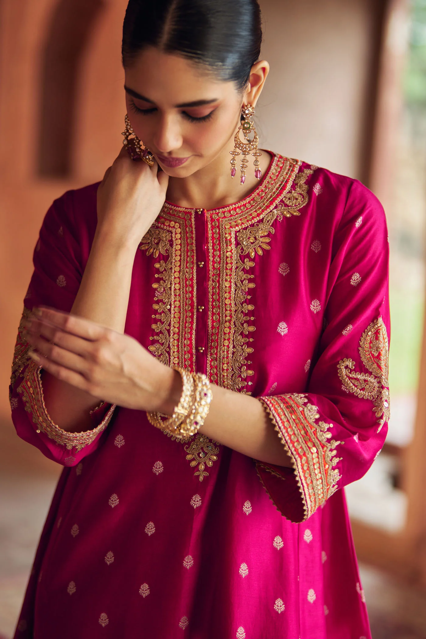 INAAYAT - Rani Hotpink CHAUGA WITH SALWAR - Image 5