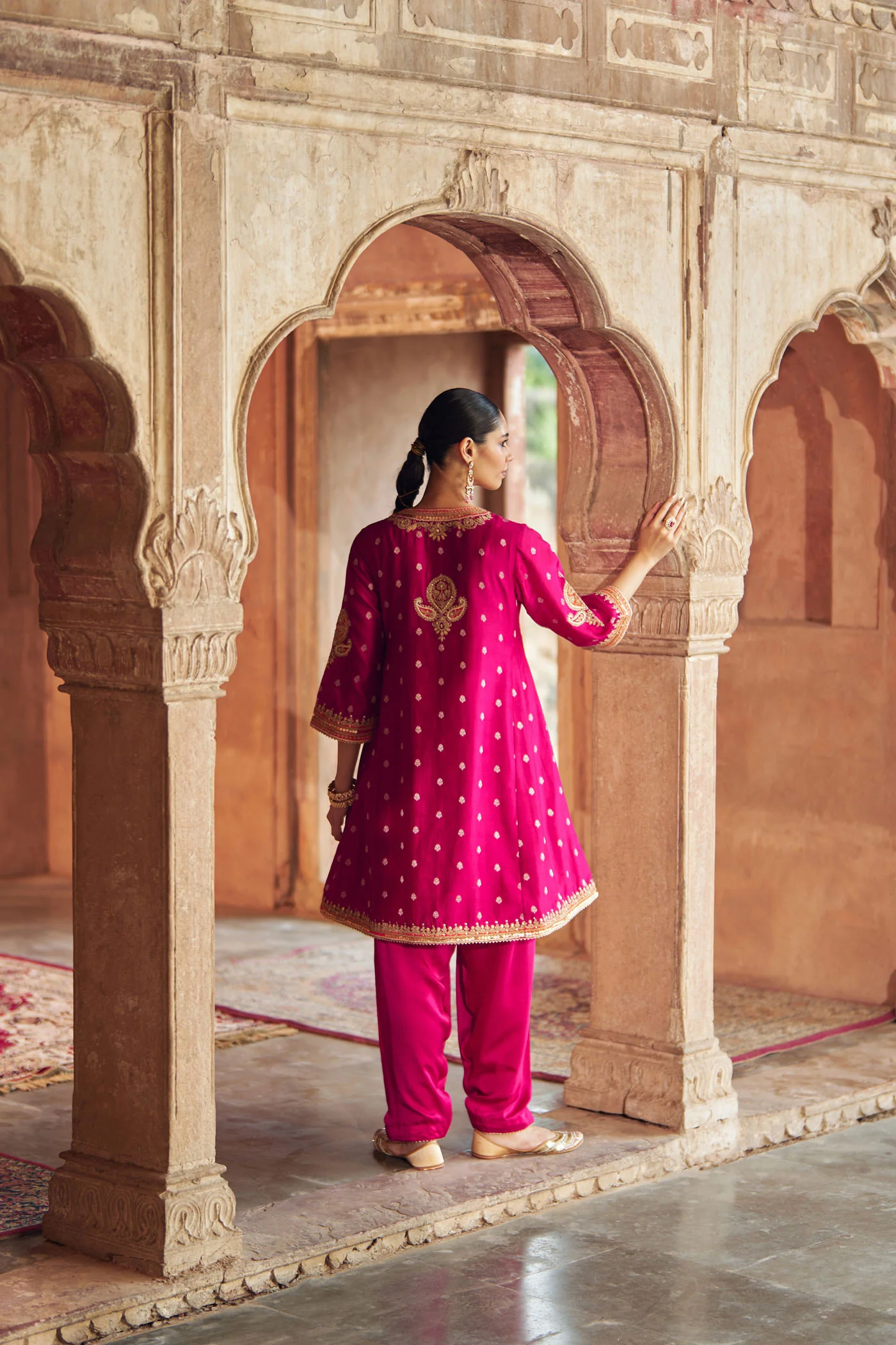 INAAYAT - Rani Hotpink CHAUGA WITH SALWAR - Image 6