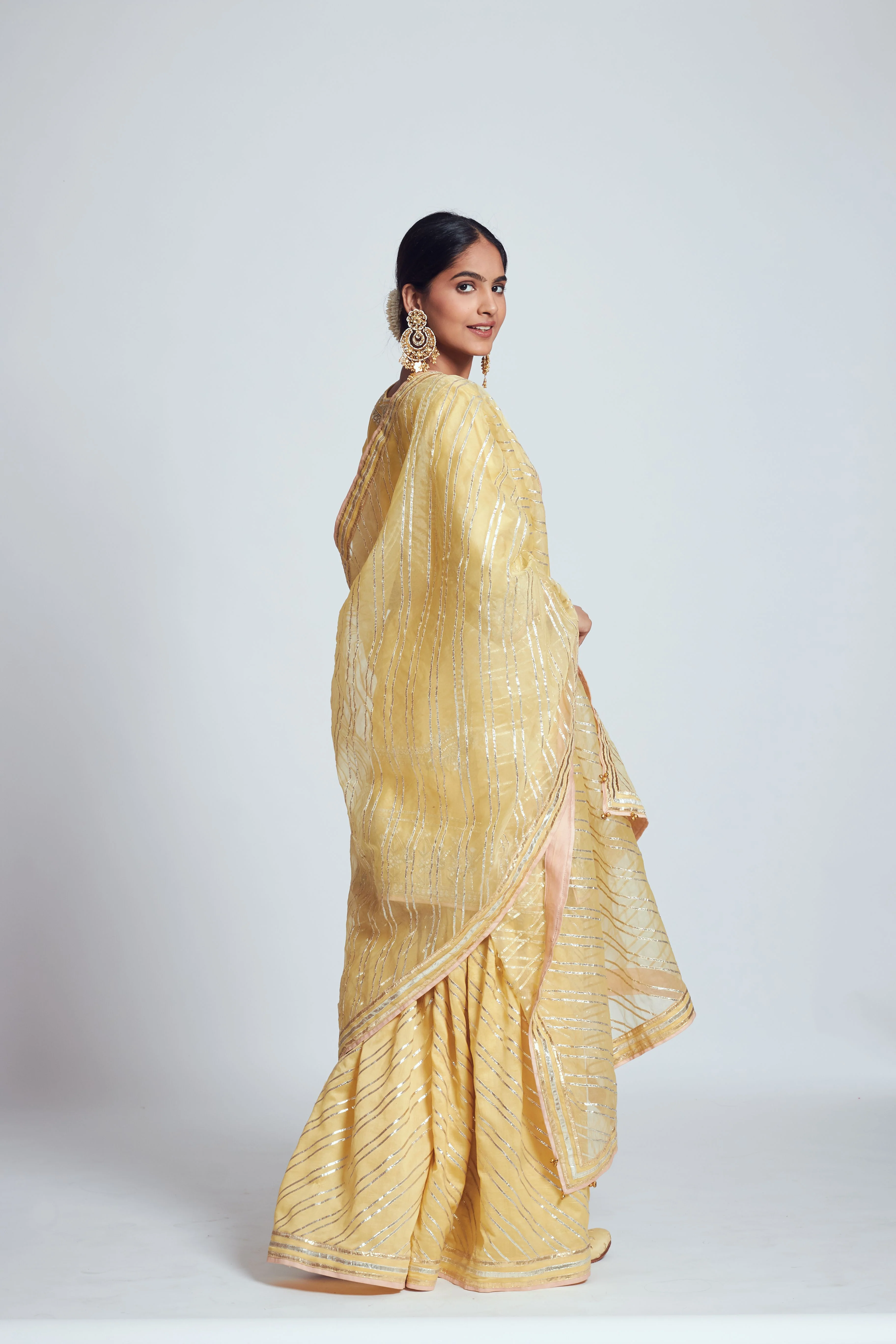 Rizwanaa- Happy yellow chanderi silk ensemble - Image 6