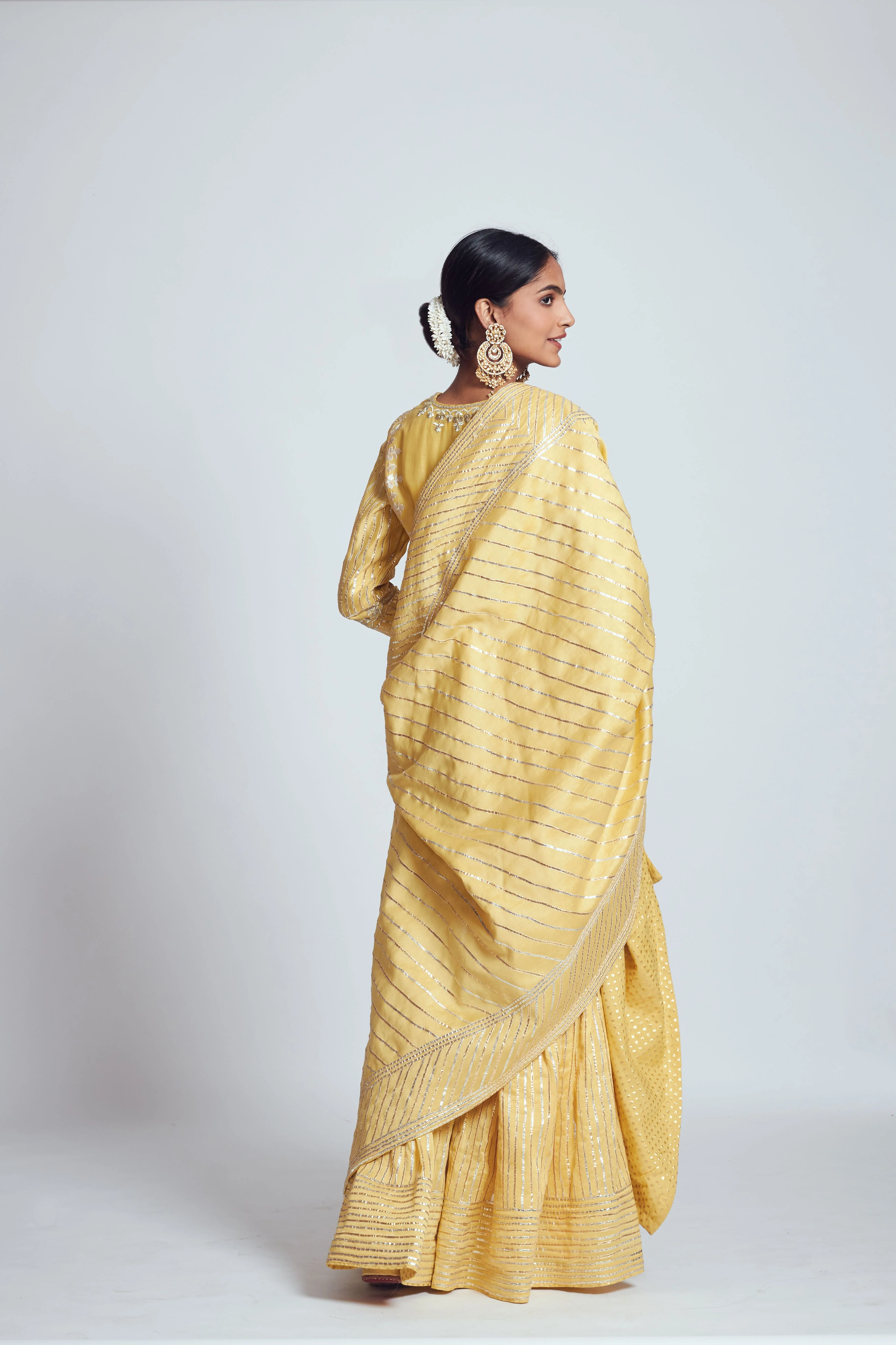 Sehar- Happy yellow chanderi silk embroidered ensemble - Image 6