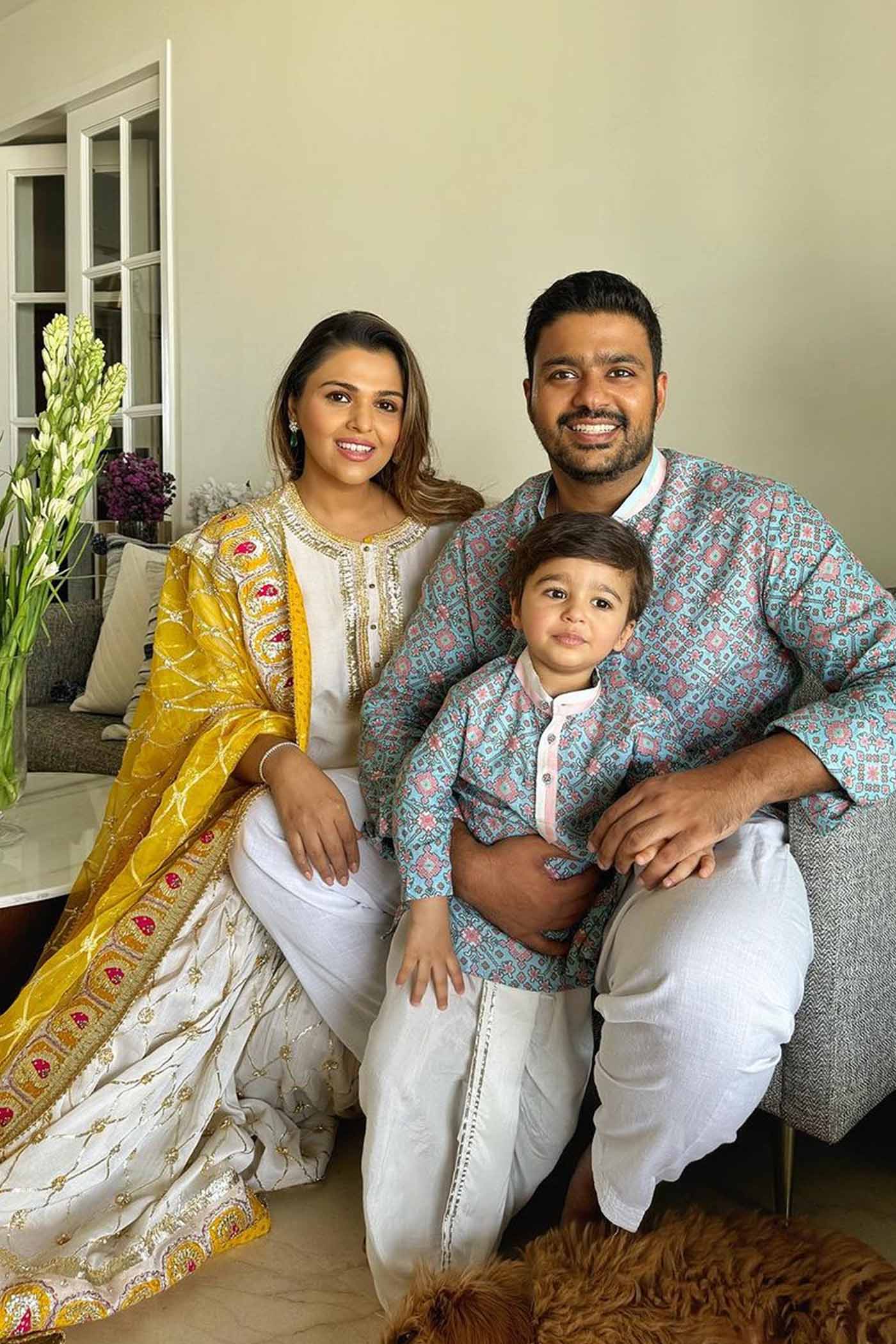 Tina Kakkad In Shabina- Daisy Ivory  short kurta with garara and dupatta - Image 4
