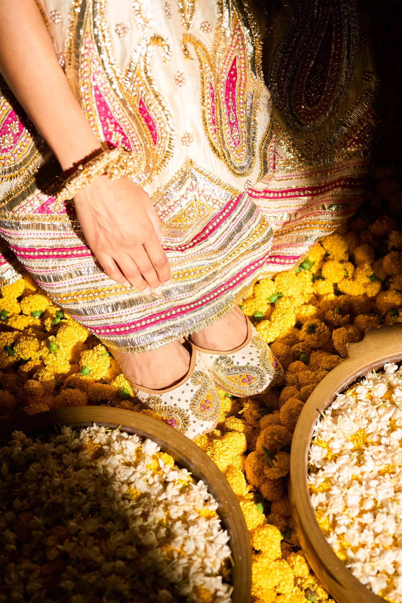 Shahnaz Daisy Ivory lehenga with blouse and dupatta - Image 9